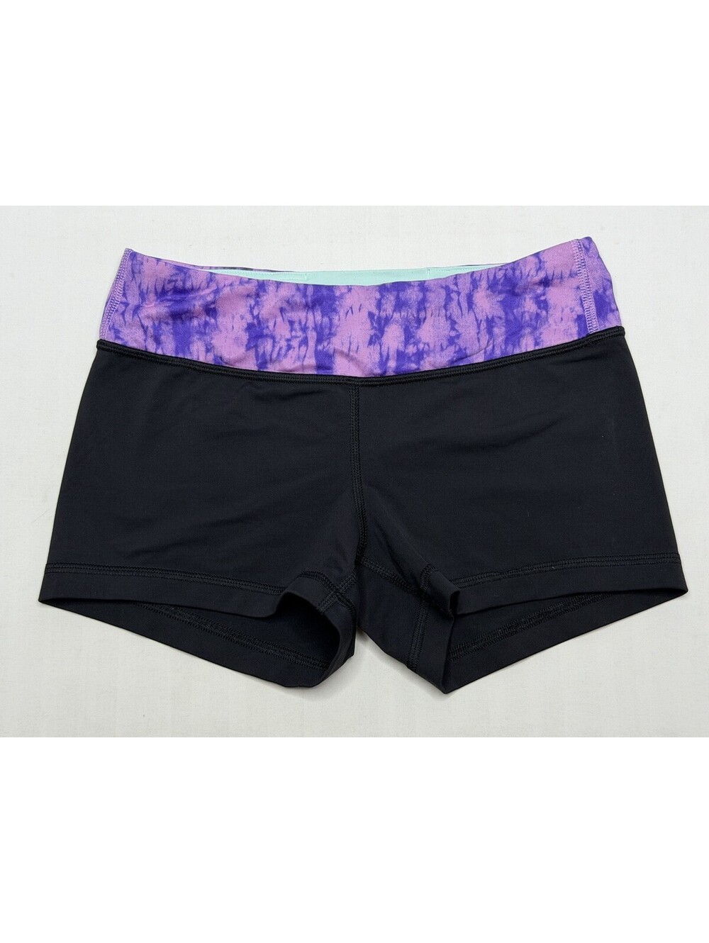 Girl's Ivivva Size 10 Black Multicolor Wide Waistband Active Shorts P104